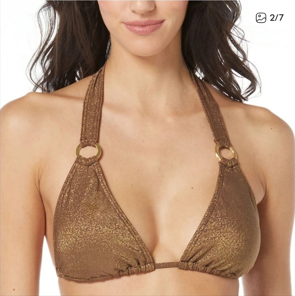 NWT Vince Camuto Shimmering Bronze Bikini Top